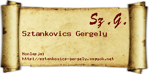 Sztankovics Gergely névjegykártya